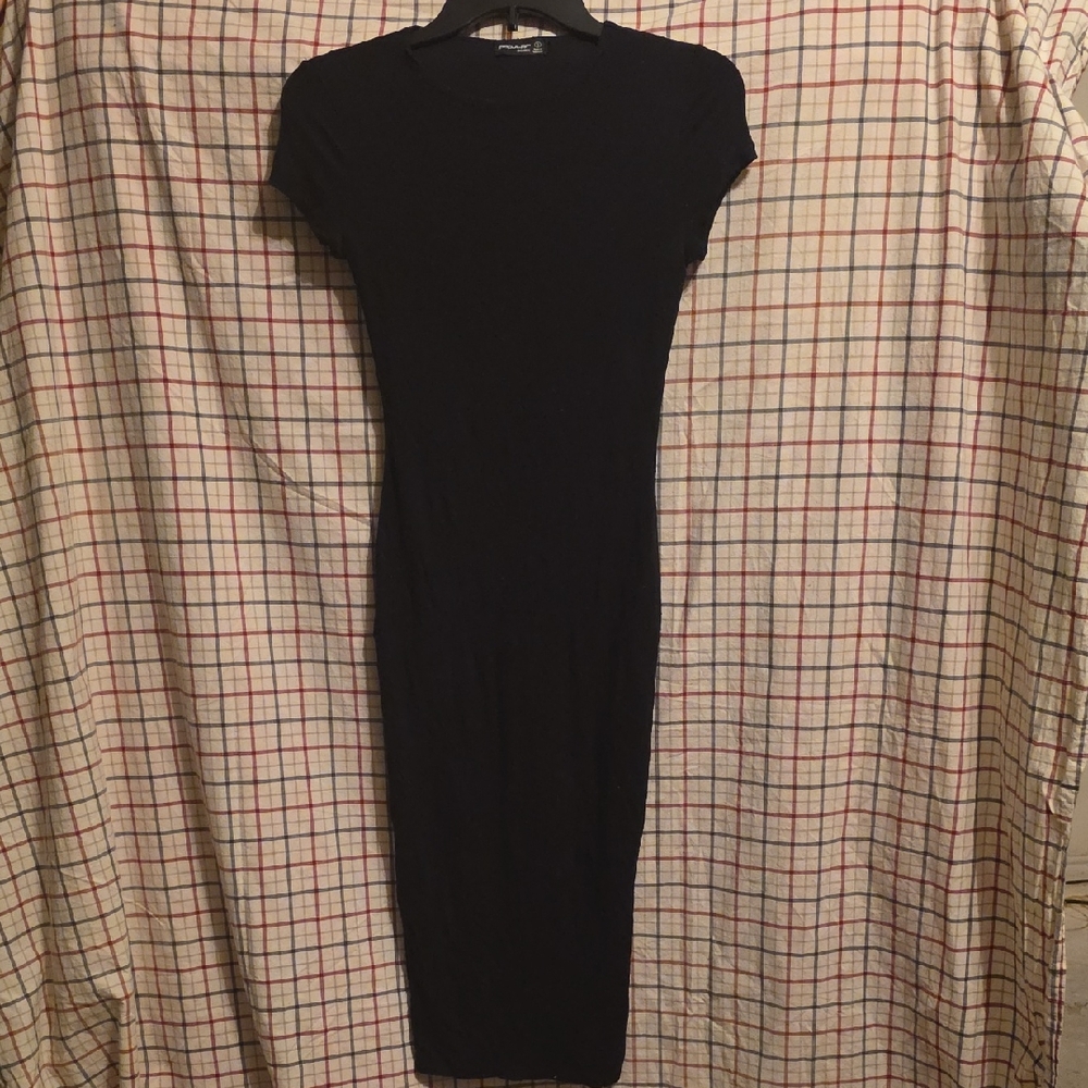 Ladies' Popular Basics Black Knit Bodycon Dress S